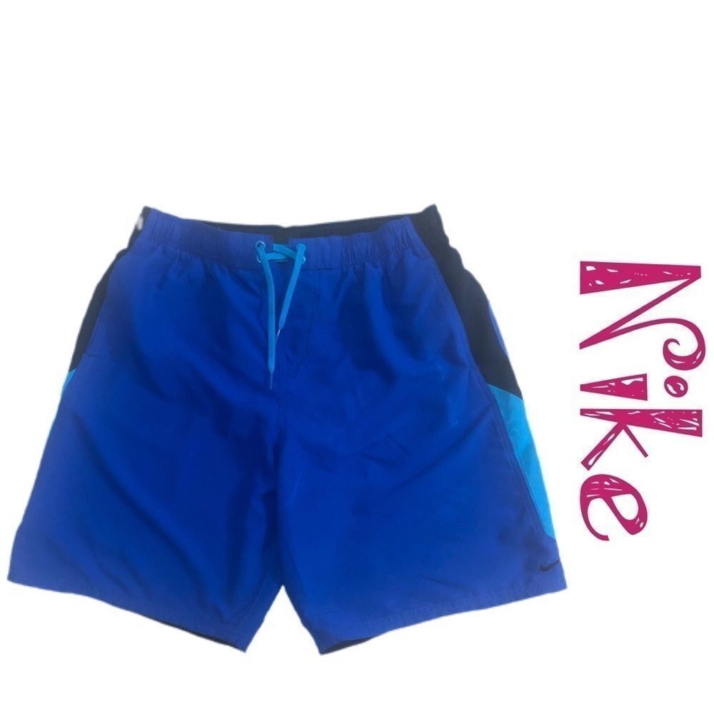Nike Men Blue Swim Trunks With Pockets Size Large